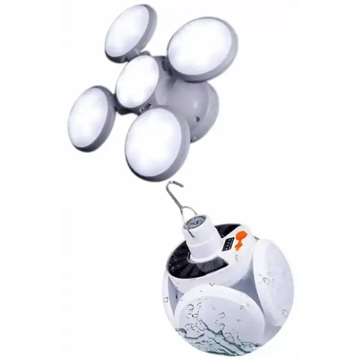 AsilTech 5 Kanatlı Bahçe Aydınlatma Led Askılı Solar Güneş Enerji Usb Sarjlı