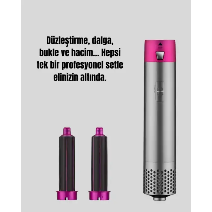 AsilTech 5 Parça Saç Şekillendirme Seti Düzleştirme Dalga ve Bukle Yapma