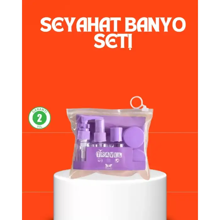 AsilTech 5 Parça Seyahat Kişisel Bakım Seti Şişe Sprey Krem Kutulu