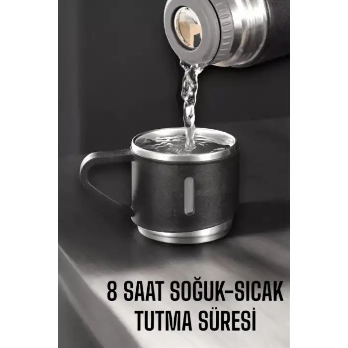 AsilTech 500 ml Kapasiteli Taşınabilir Basınçlı Termos Seti Günlük Kullanım için İdeal