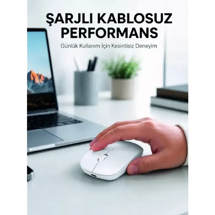 AsilTech 5000 DPI Bluetooth Kablosuz Mouse Hafif Ergonomik Sessiz Wireless Fare