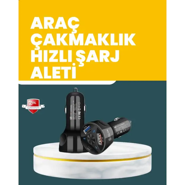 AsilTech 55W Hızlı Şarj Araç Çakmaklık Adaptörü QC 3.0 PD