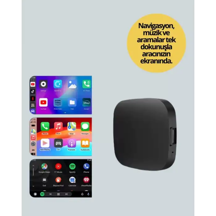AsilTech 5.8GHz WiFi Destekli Kablosuz Android Auto Dönüştürücü