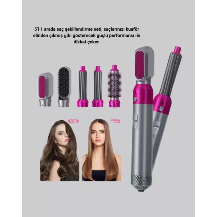 AsilTech 5’i 1 Arada Saç Şekillendirici Set Kuaför Düzeyinde Performans ve Ergonomik Tasarım