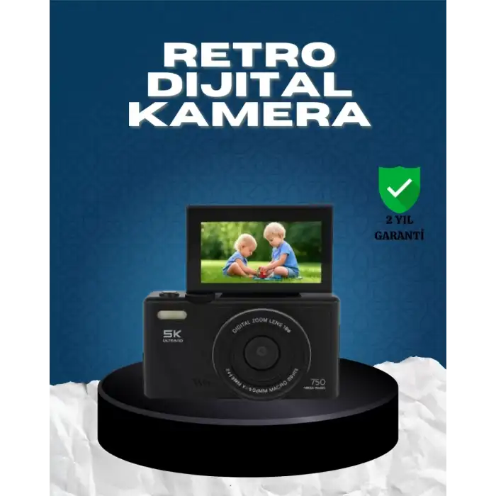 AsilTech 5K UHD Dijital Kamera 75MP Sensör 18x Zoom Stabilizasyonlu