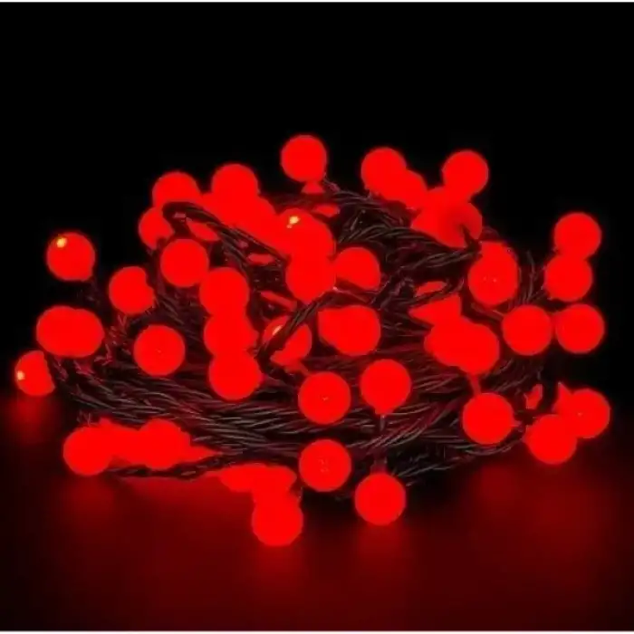 AsilTech 5m 28 Led Kırmızı Işık Siyah Kablo Fişli