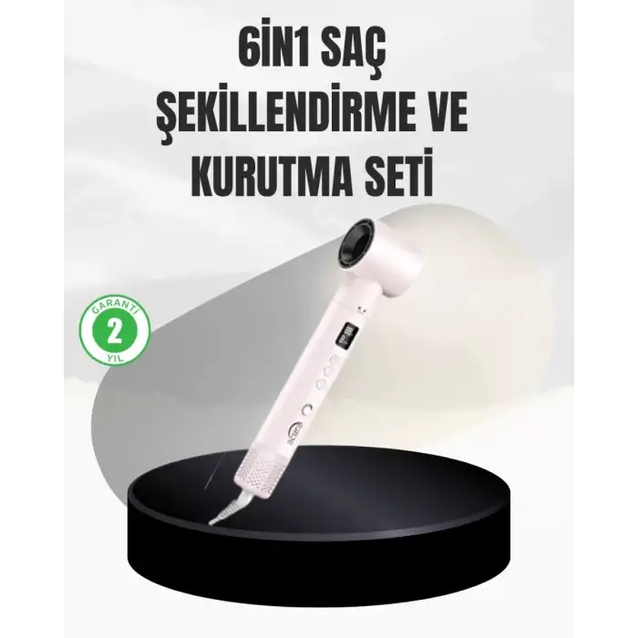 AsilTech 6 Başlıklı Hızlı Kurutma ve Bukle Şekillendirme Seti