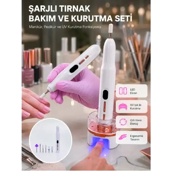 AsilTech 6 Değiştirilebilir Başlık ile Çok Amaçlı Tırnak Bakım Seti