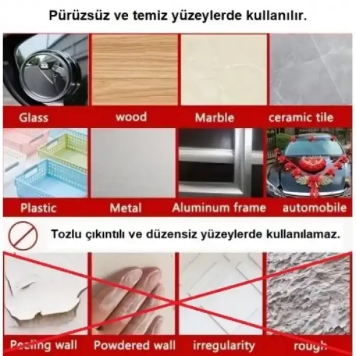 AsilTech 60 Parça Kolay Açılır Güçlü Çift Taraflı Bant 18mmx50mm