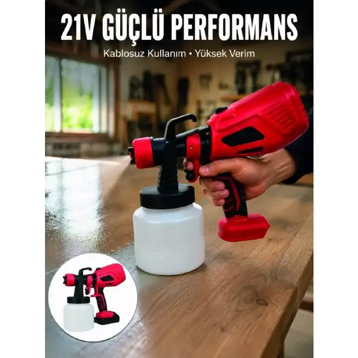 AsilTech 800 ml Geniş Hazne ile Kesintisiz Boya Uygulaması
