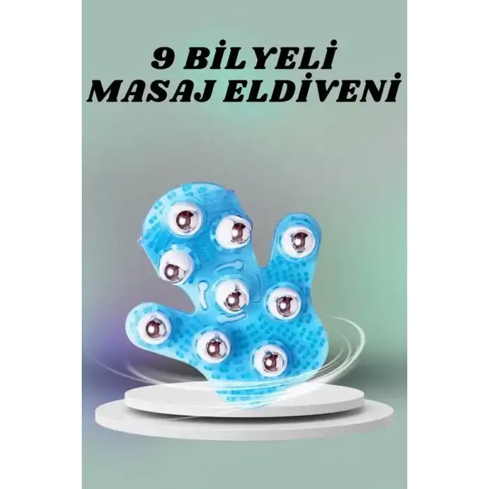 AsilTech 9 Bilyeli El Şeklinde Omuz Bacak Masaj Aleti Masaj Eldiveni Giyilebilir Plastik Vücut Sıkılaştırıcı