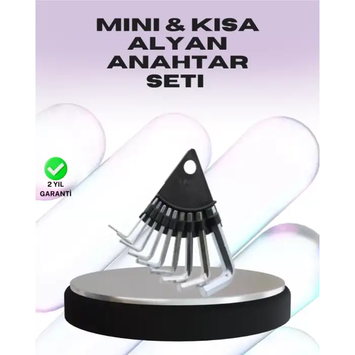 AsilTech 9 Parça Alyan Anahtar Seti Farklı Metrik Ölçü Pratik Taşıma