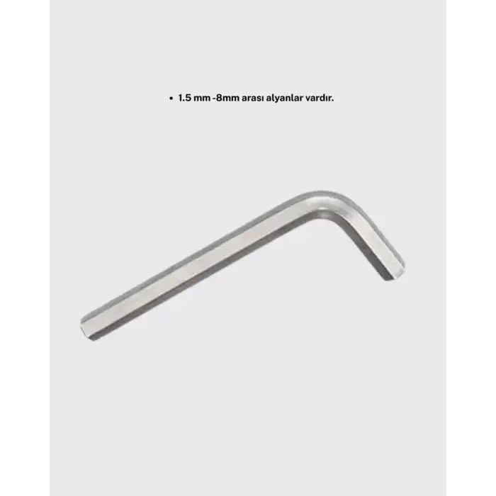 AsilTech 9 Parça Alyan Anahtar Seti Isıl İşlem Görmüş Dayanıklı Çelik