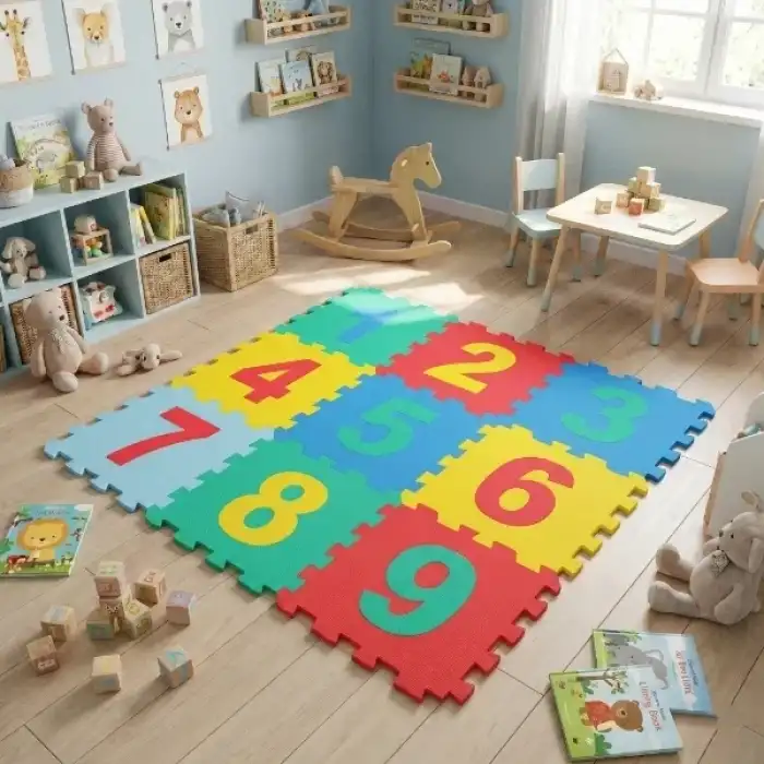 AsilTech 9 Parça Sayılar Puzzle Yer Matı