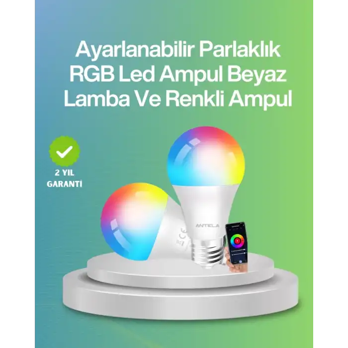 AsilTech 9 Watt Beyaz Işık ve Renk Ayarlı Akıllı LED Ampul