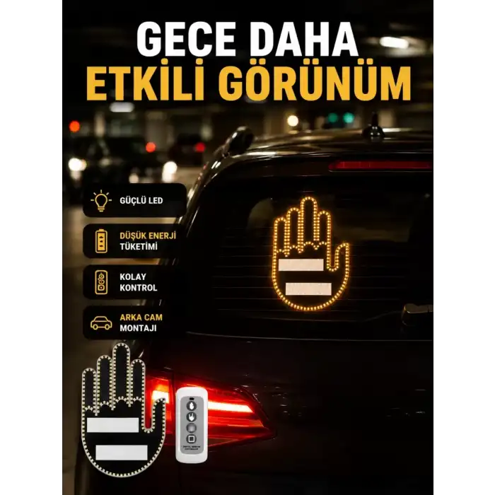 AsilTech A Kalite Uzaktan Kumandalı LED Park Uyarı Işığı El Figürlü Model