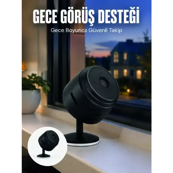 AsilTech A9 Şarjlı Mini IP Kamera HD Kablosuz Güvenlik Kamerası Micro SD Kart Destekli