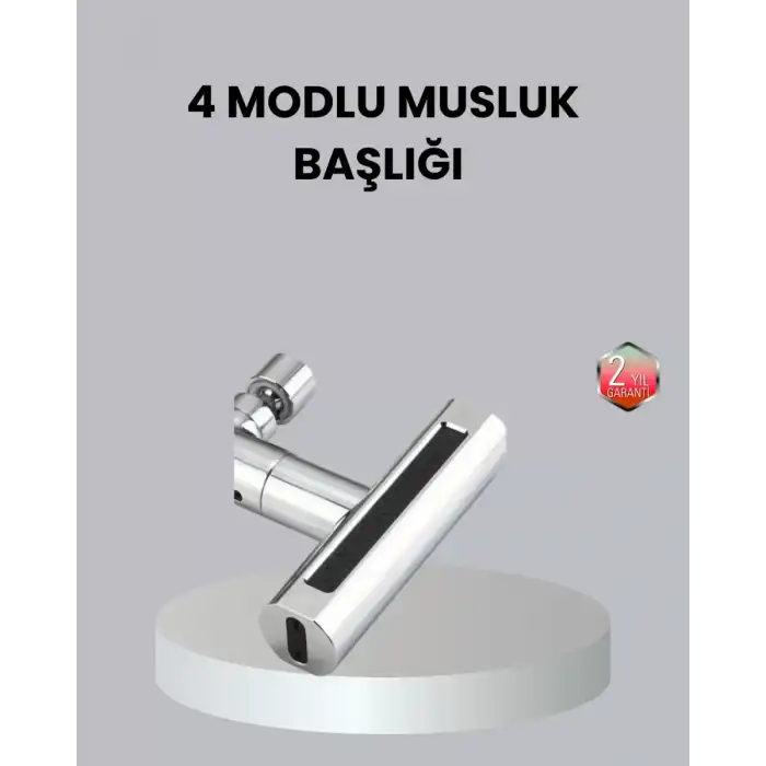 AsilTech ABS Pirinç Alaşımlı Musluk Başlığı 4 Modlu 360° Dönebilen ve Ekonomik