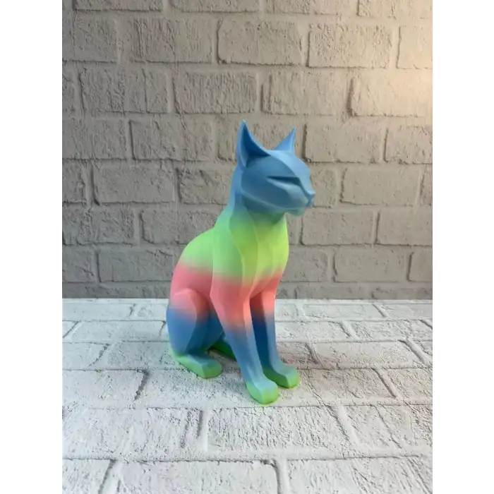 AsilTech Açık Rainbow Kedi Biblo Modern Salon ve Raf Dekoru