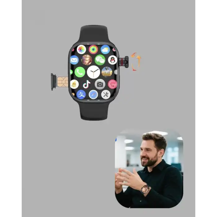 AsilTech Adımsayar ve Nabız Ölçerli SIM Kartlı Akıllı Saat