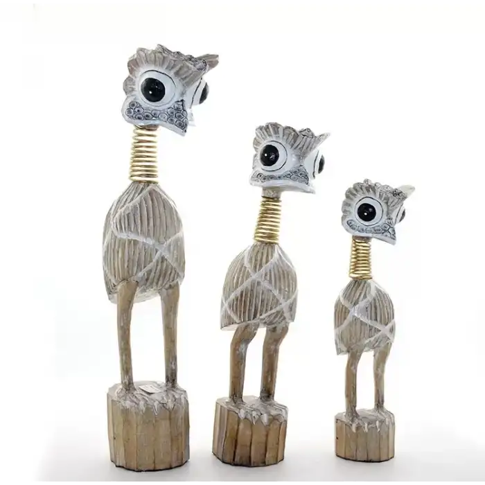 AsilTech Ahşap 3lü Emu Kuşu Seti