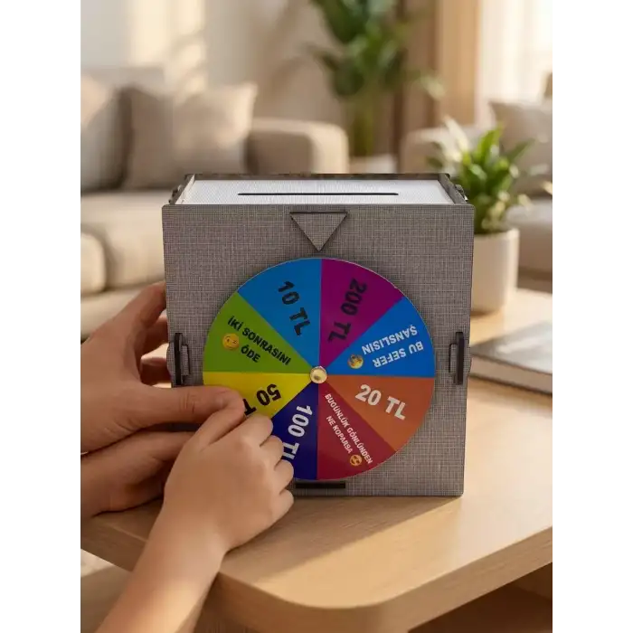 AsilTech AHŞAP ÇARKIFELEK KUMBARA