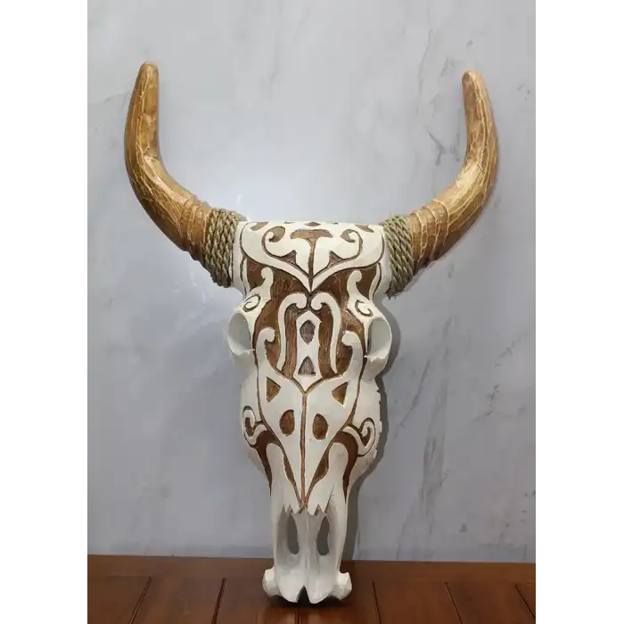 AsilTech Ahşap Duvara Asmalı Bufalo Kafası