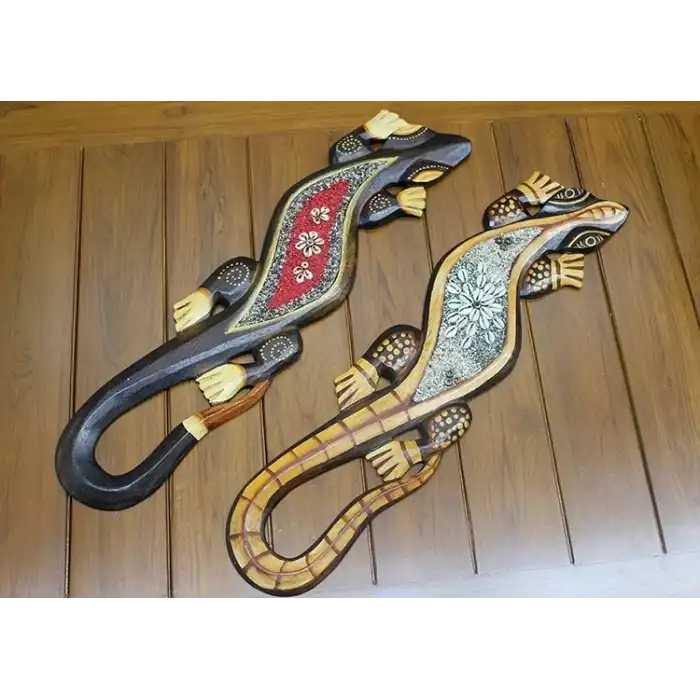 AsilTech Ahşap Duvara Asmali Kertenkele Figürü