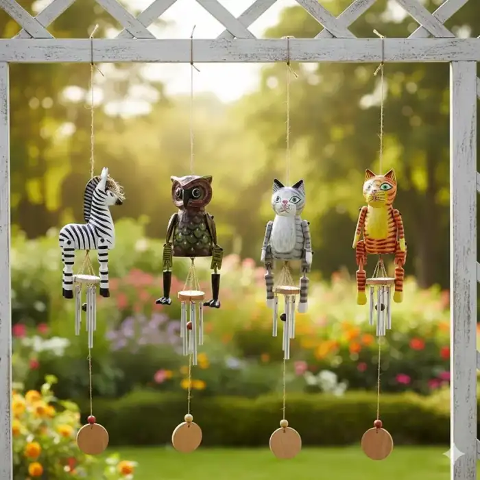 AsilTech Ahşap Hayvan Figürlü Rüzgar Çanı Model 2