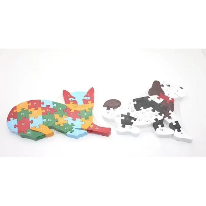 AsilTech Ahşap Kedi - Köpek Yapboz