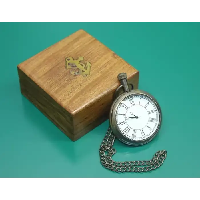 AsilTech Ahşap Kutulu Köstekli Saat Model 1