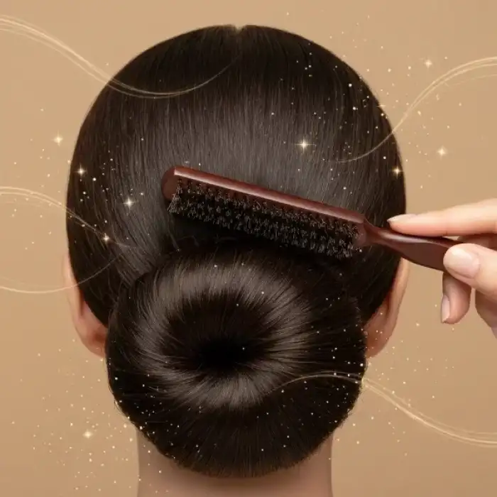 AsilTech Ahşap Saplı Topuz Tarağı