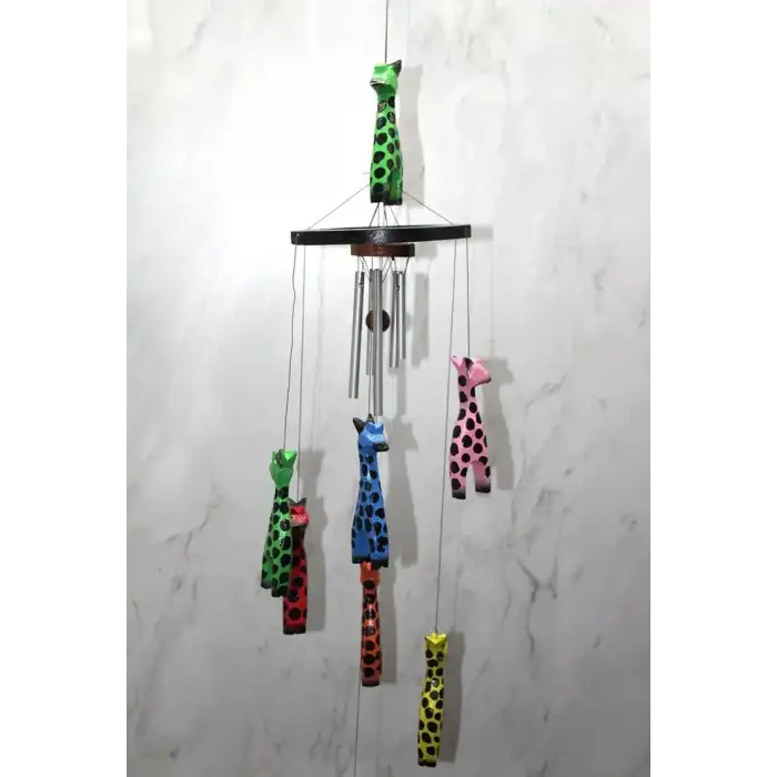 AsilTech Ahşap Zürafalı Rüzgar Çanı