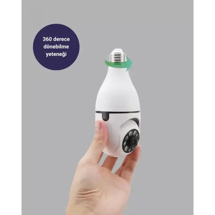 AsilTech Akıllı Duy Kamera 360 Derece Dönebilir ve PTZ Teknolojili