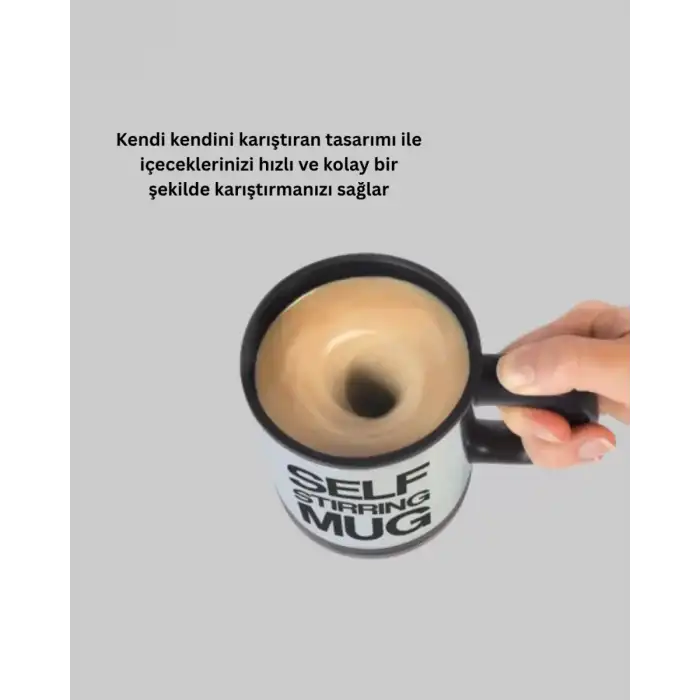 AsilTech Akıllı Kendi Kendini Karıştıran Termal Kupa – Paslanmaz Çelik