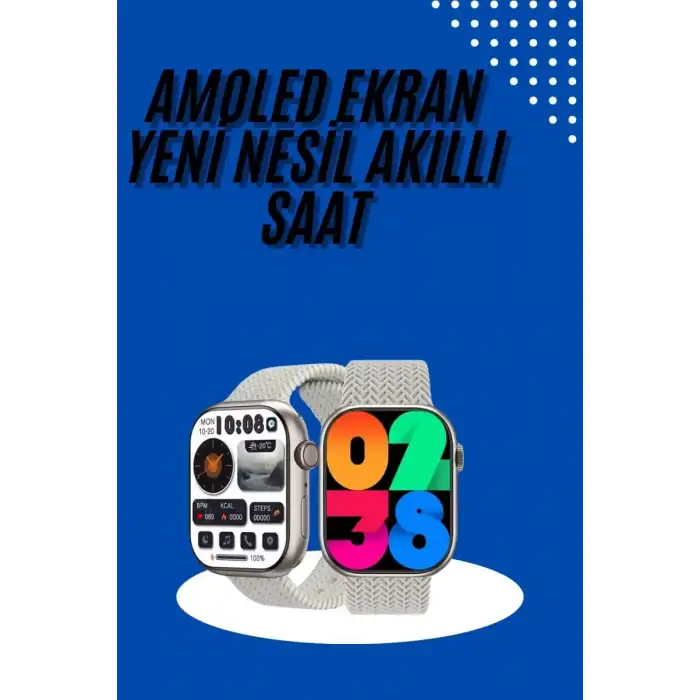 AsilTech Akıllı Kol Saat Amoled Ekran Android ve İOS Uyumlu Arama Konuşma