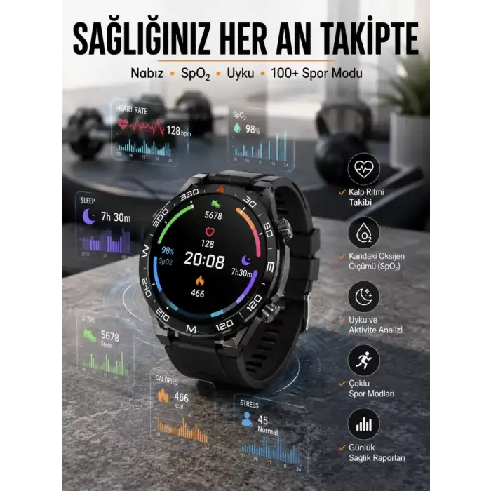 AsilTech Akıllı Saat 2024 Model Arama Cevaplayan Uyku ve Sağlık Takibi