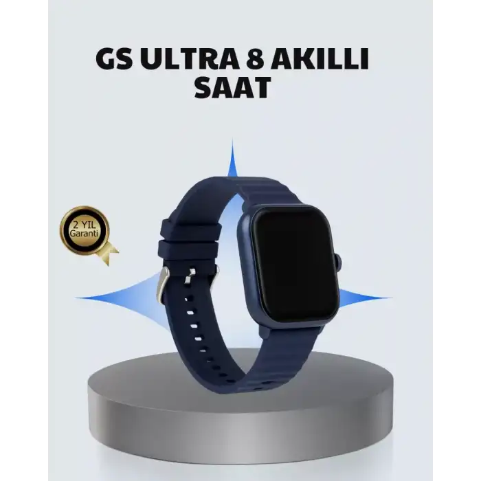 AsilTech Akıllı Saat 360 mAh Çoklu Spor Modlu Lacivert Siyah Kordon