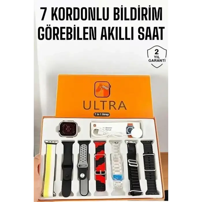 AsilTech Akıllı Saat 7 Farklı Kordonlu Arama Cevaplayan Bildirim GPS Özelliği