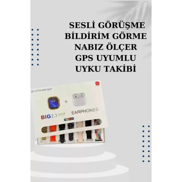 AsilTech Akıllı Saat 7 Kordonlu Kulaklık Hediyeli Nabız Ölçer Uyku Takibi Sesli Görüşme