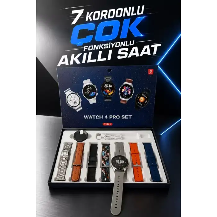 AsilTech Akıllı Saat 7 Kordonlu Yeni Nesil Arama Cevaplayan Çok Fonksiyonlu