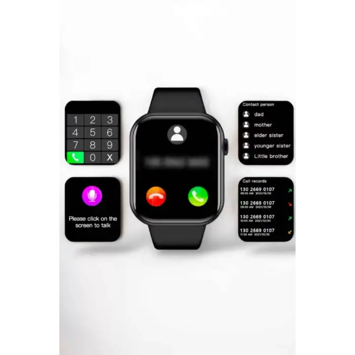 AsilTech Akıllı Saat Arama Cevaplayan Dokunmatik Ekran Bleutooth Bağlantılı