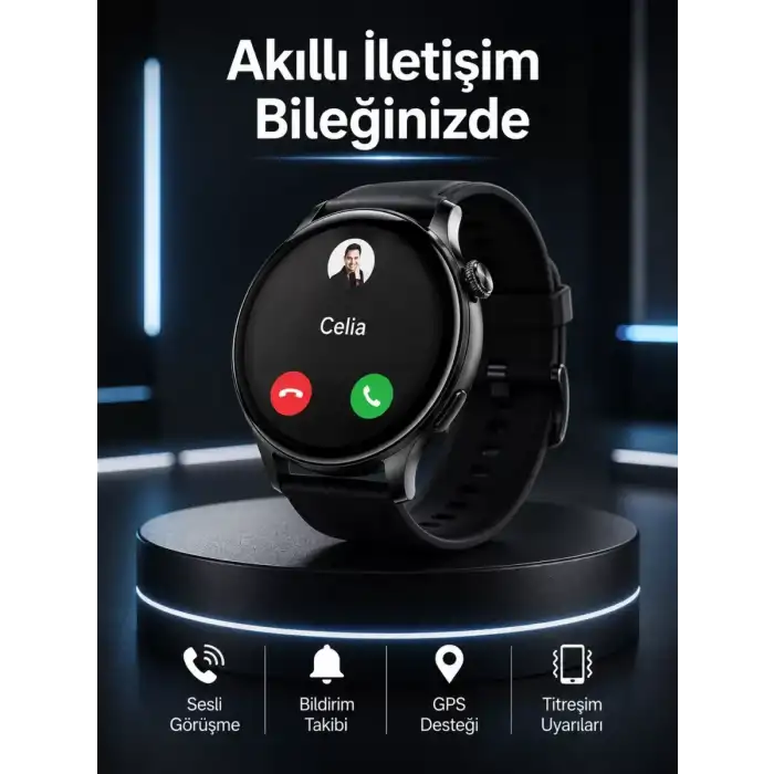 AsilTech Akıllı Saat Bildirim Görme Amoled Ekran GPS Uyumlu Sesli Görüşme