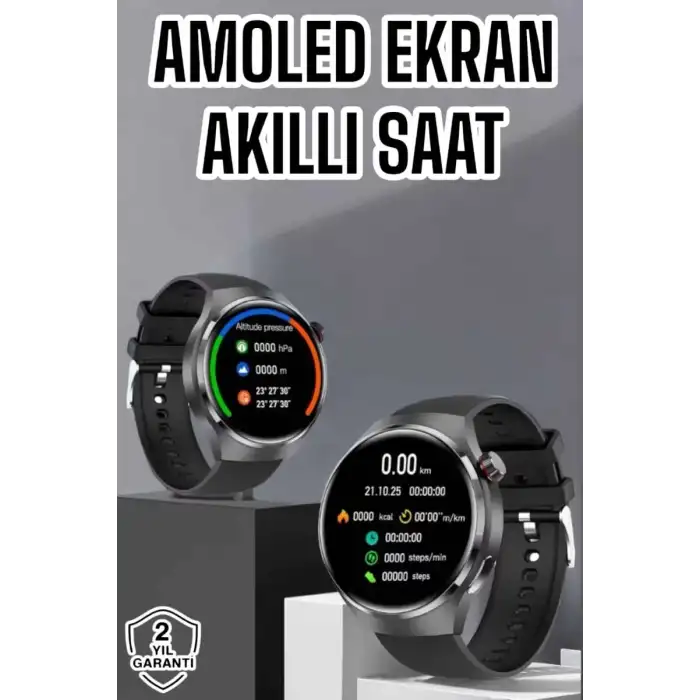 AsilTech Akıllı Saat Bluetooth Bağlantılı Amoled Ekran Uyku ve Sağlık Takibi