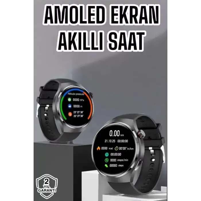 AsilTech Akıllı Saat Bluetooth Bağlantılı Amoled Ekran Uyku ve Sağlık Takibi