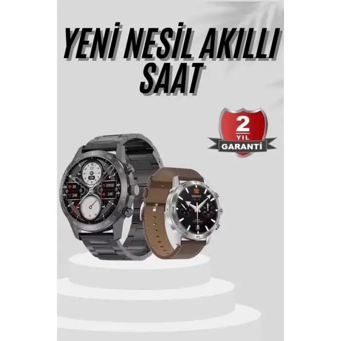 AsilTech Akıllı Saat Çelik Kordon Çağrı Cevaplama Amoled Ekran Titreşimli Uyku ve Sağlık Takibi