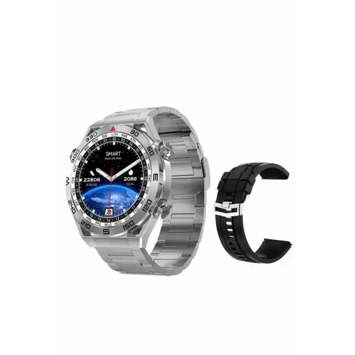 AsilTech Akıllı Saat Çelik Kordonlu Amoled Ekran Android ve İOS Uyumlu Çağrı Cevaplayabilen