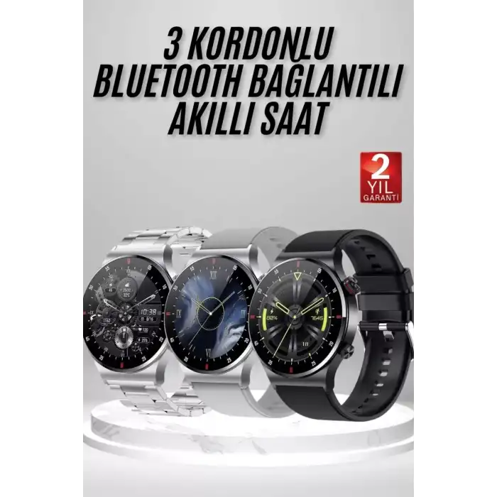 AsilTech Akıllı Saat Çoklu Kordon Seçeneği Amoled Ekran Çok Fonksiyonlu Bluetooth Bağlantılı