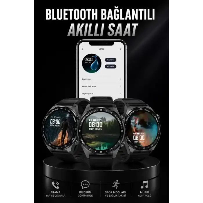 AsilTech Akıllı Saat GPS VE NFC Özelliği Sesli Görüşme Dokunmstik Ekran
