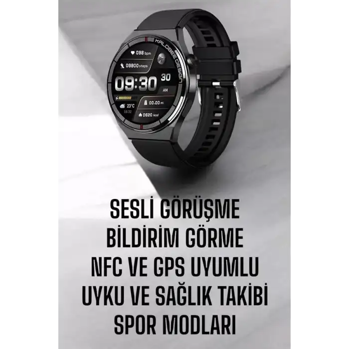 AsilTech Akıllı Saat Nabız Sensörlü Bildirim Görebilen Spor Modları GPS Takibi